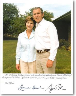 [Pic: Dedicated picture of George W. and Laura Bush - size=24KB]