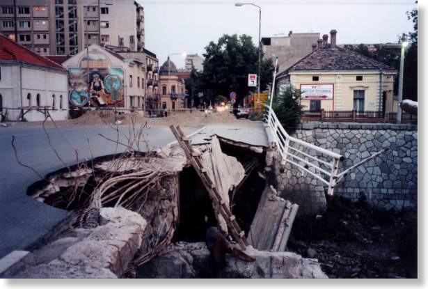 Bridge over the Nishava River in Nish, Serbia 1999 - © Gregory Elich 2002
